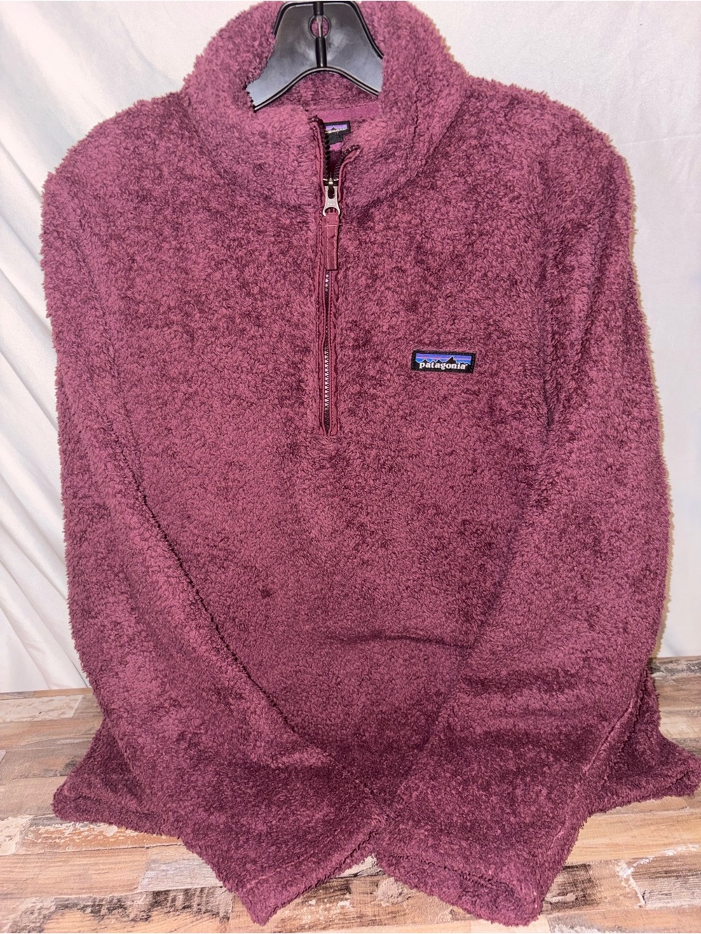 Patagonia Plush Half-Zip Teddy Jacket in Burgundy